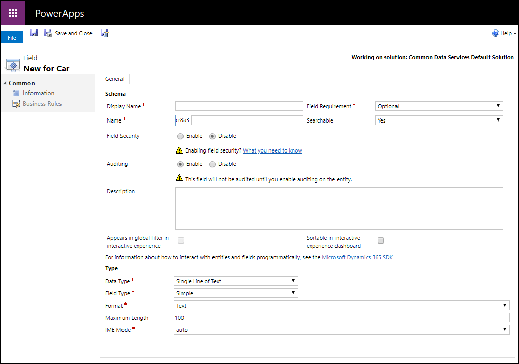 Create and edit columns for Microsoft Dataverse using Power Apps