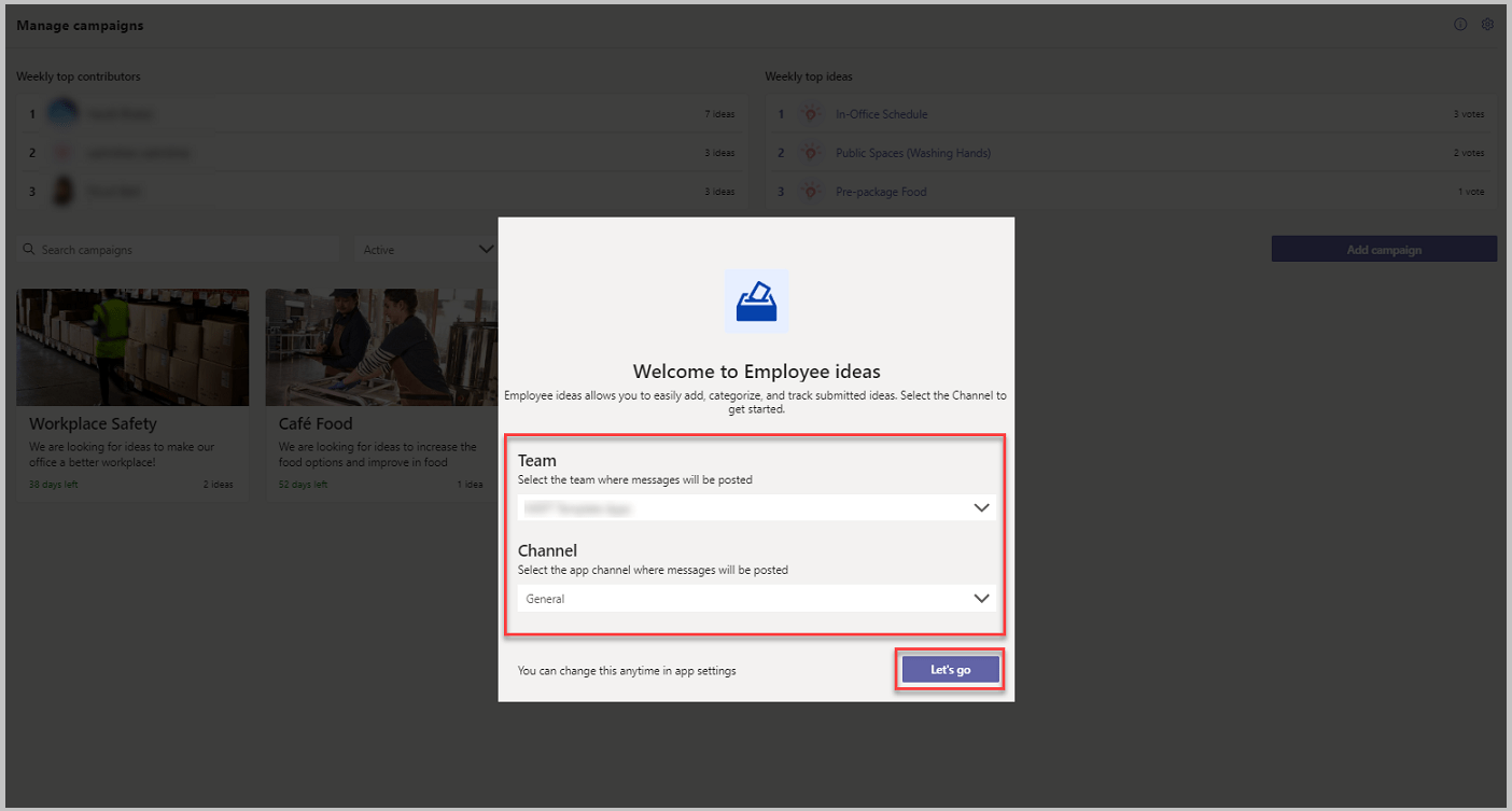 Use Employee Ideas app from teams store Power Apps Microsoft Docs