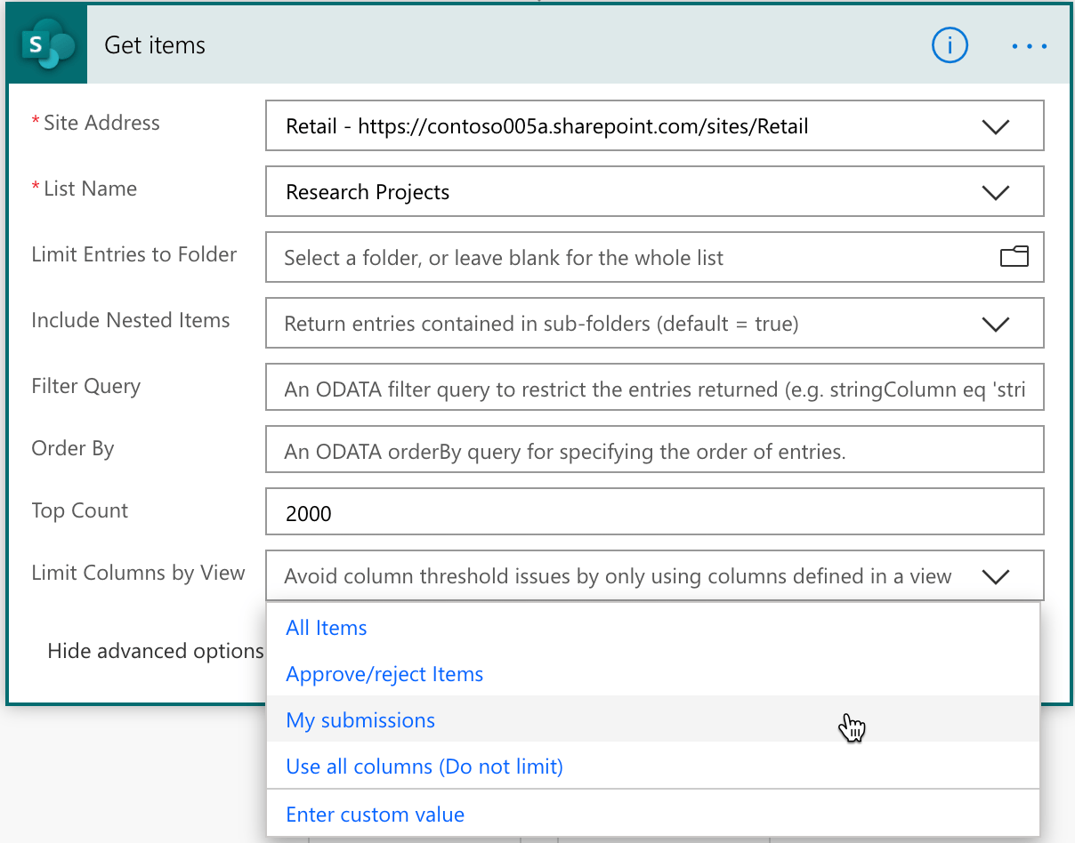 Indepth analysis into 'Get items' and 'Get files' SharePoint actions
