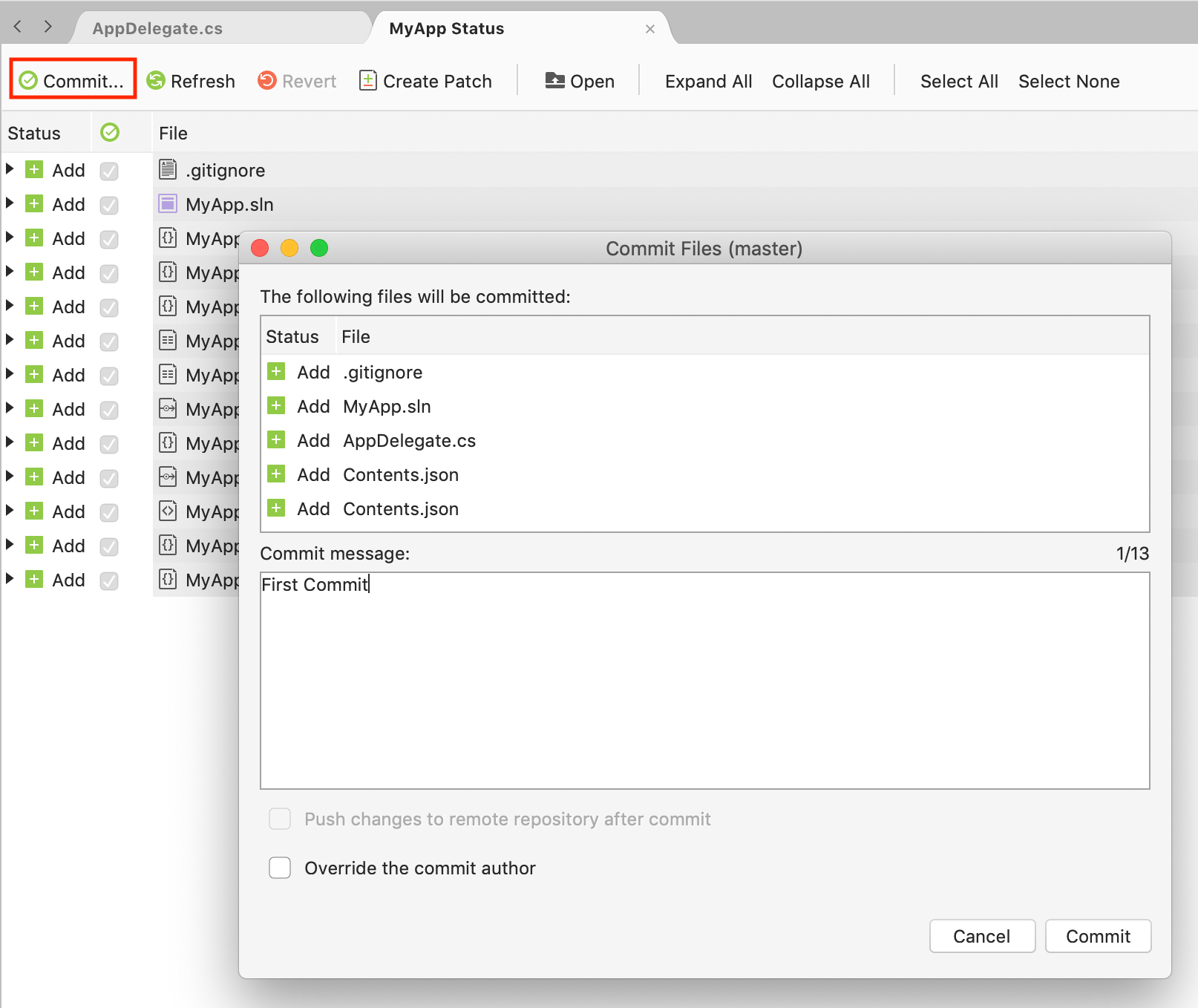 Setting up a Git Repository Visual Studio for Mac Microsoft Docs