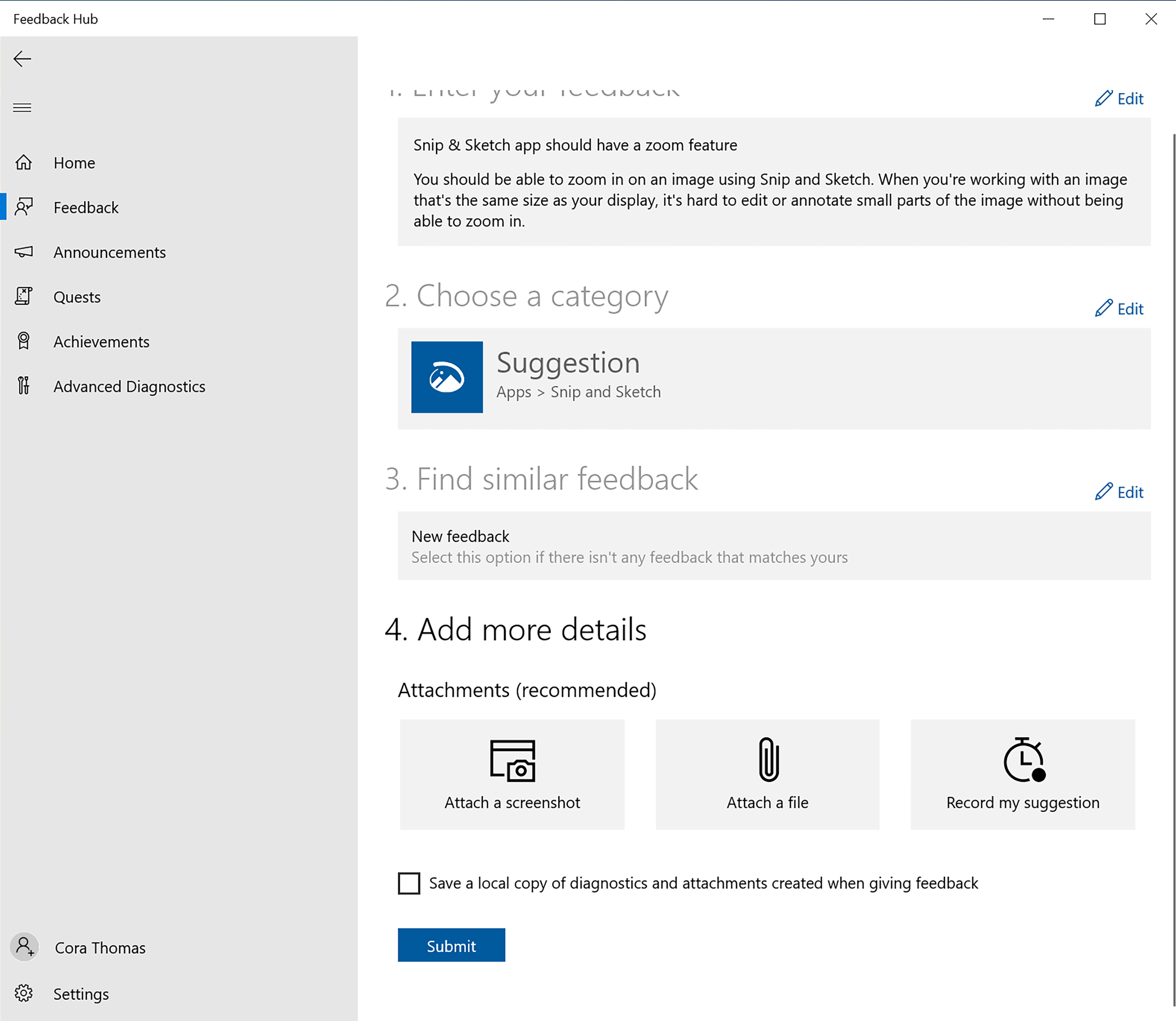 Deeper look at feedback Windows Insider Program Microsoft Docs