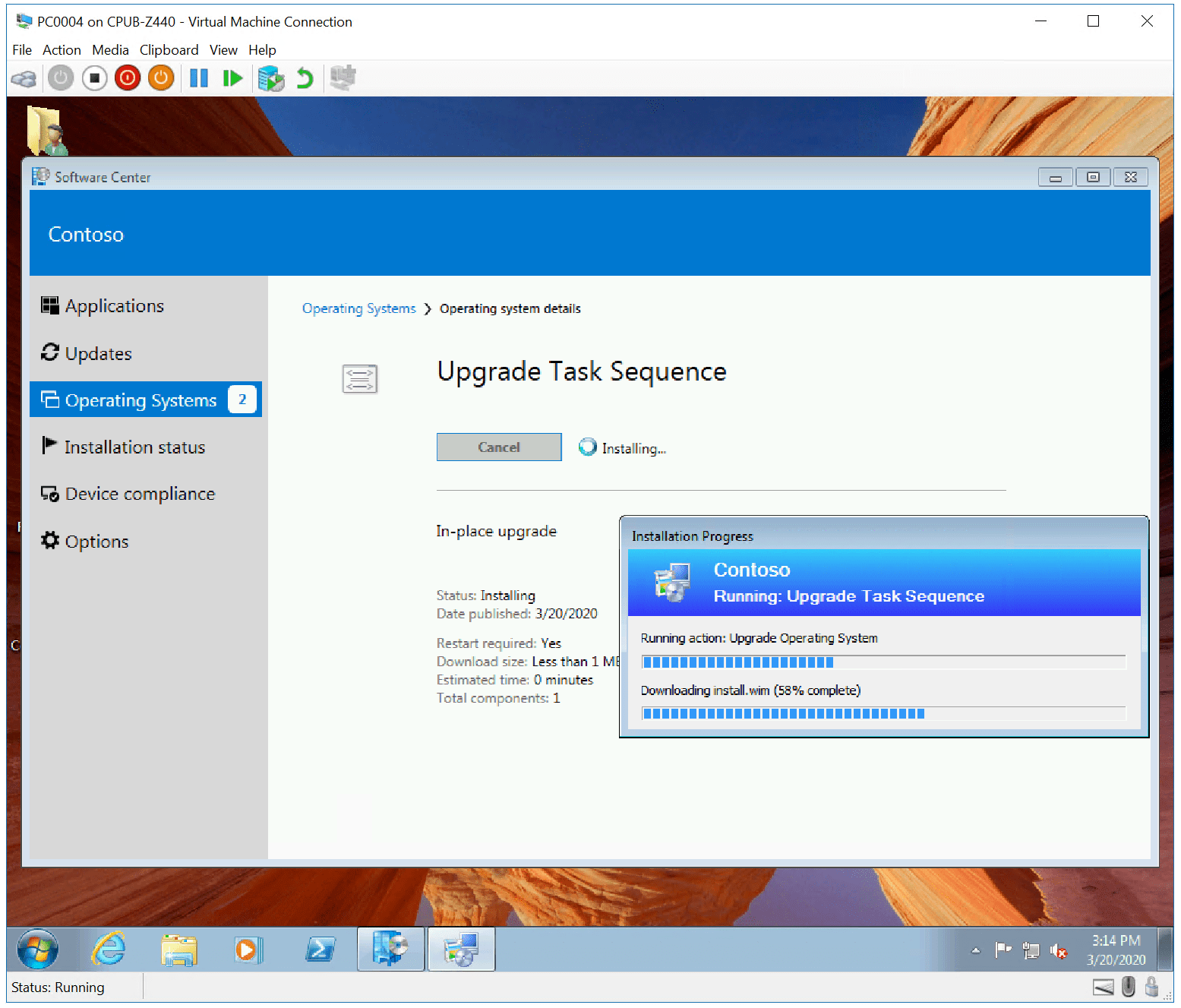 Perform inplace upgrade to Windows 10 via Configuration Manager