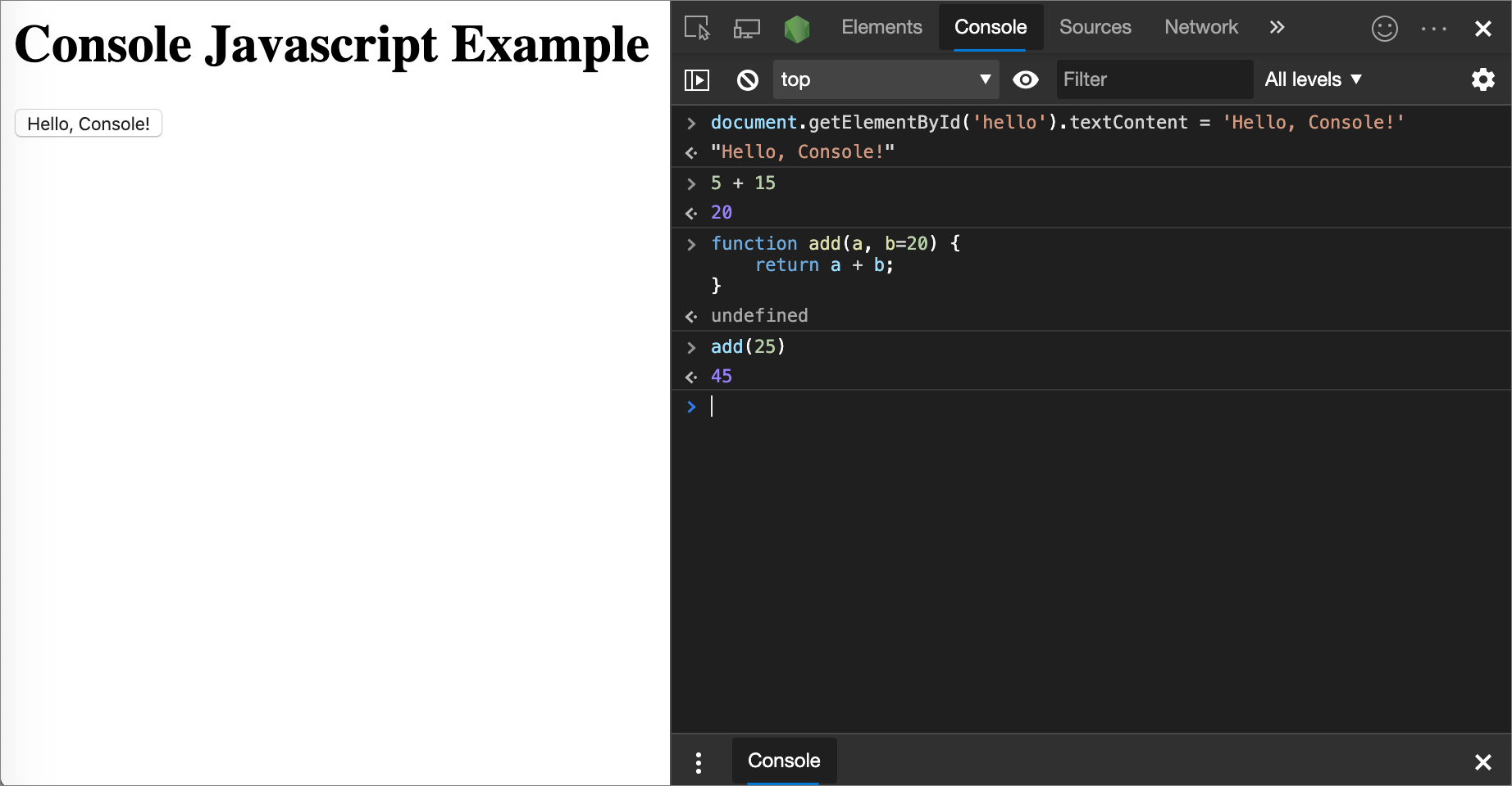 Introducción a la ejecución de JavaScript en la consola Microsoft