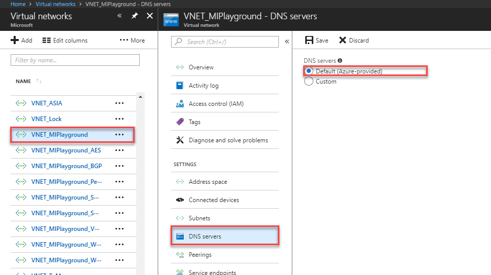 Azure SQL Database Managed Instance のカスタム DNS Microsoft Docs