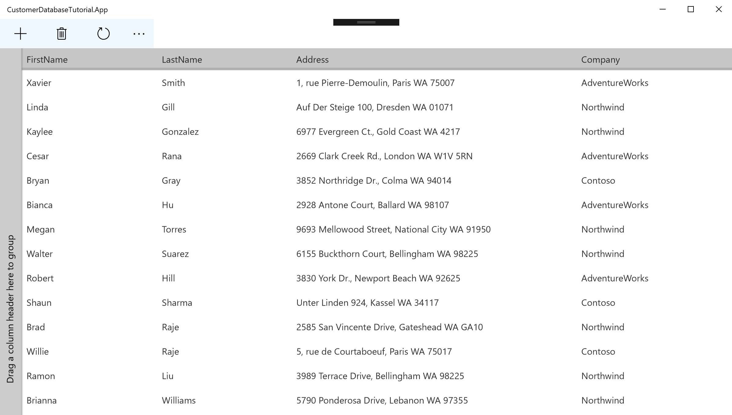 Create a customer database application UWP applications Microsoft Docs