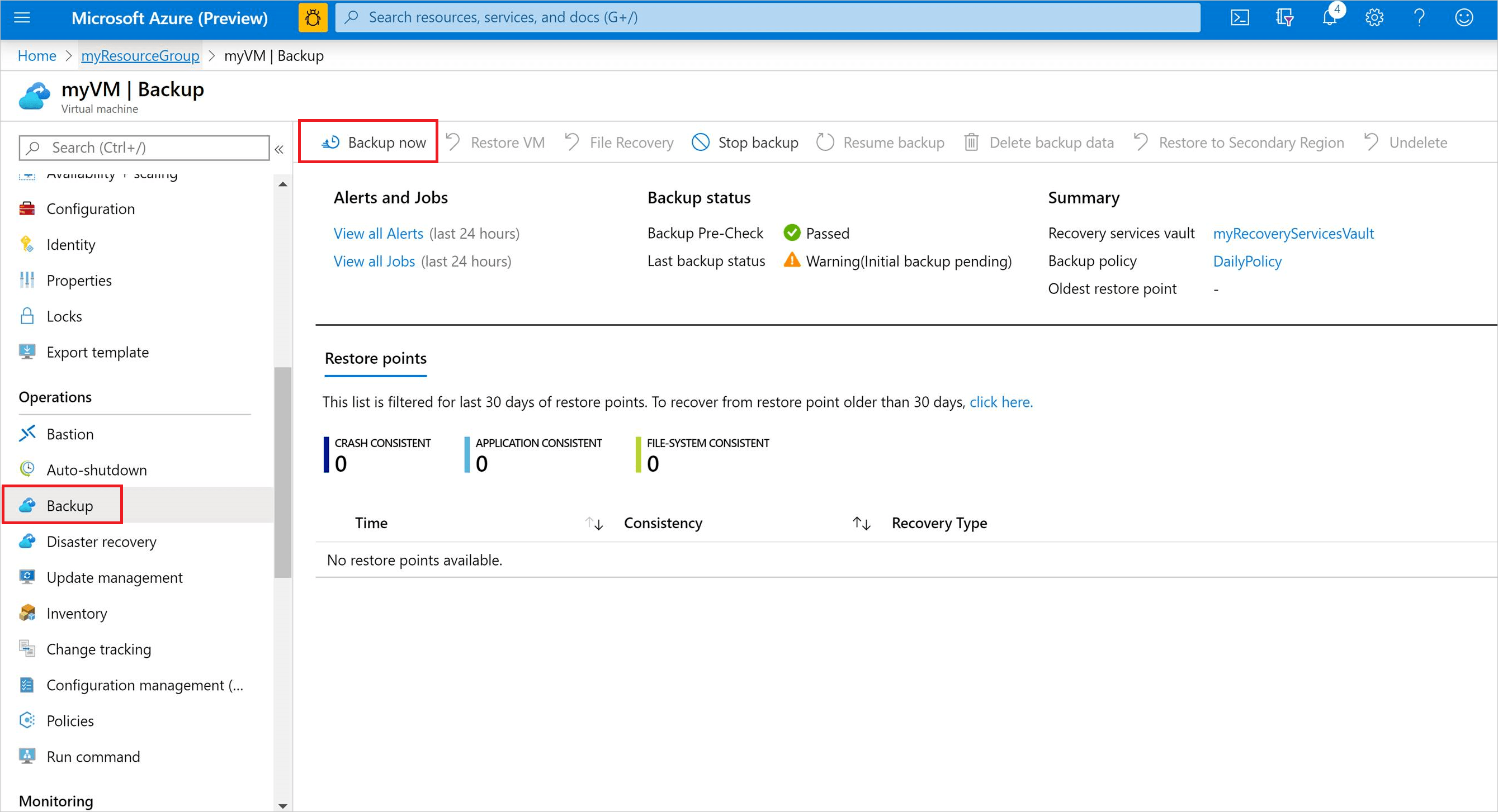 Como fazer Backup de uma VM do Azure