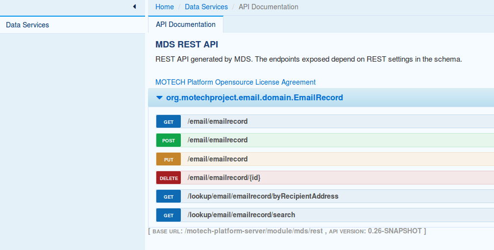Automatic REST API documentation UI in MOTECH