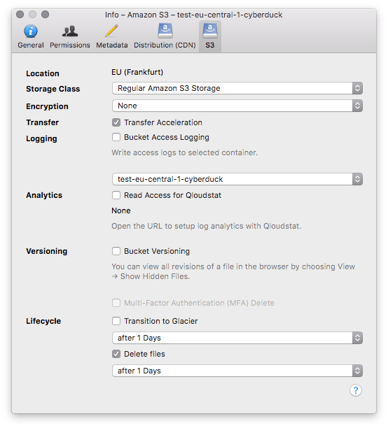 Amazon S3 — Cyberduck Help documentation