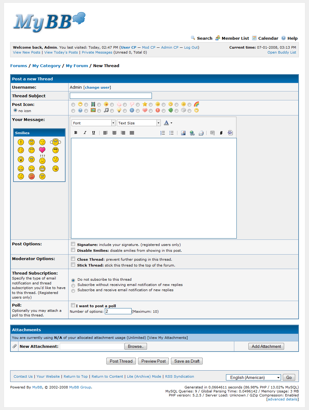 Posting MyBB Documentation