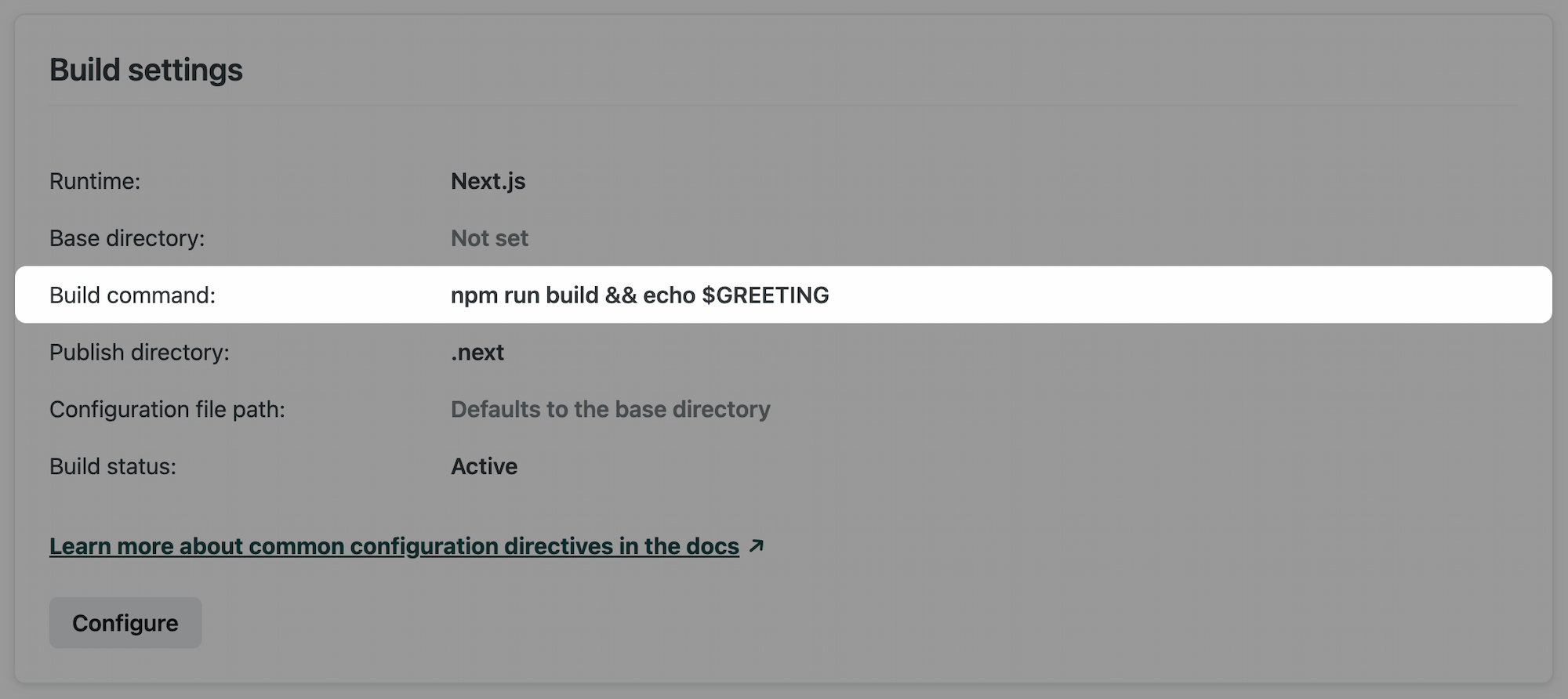 Build environment variables Netlify Docs