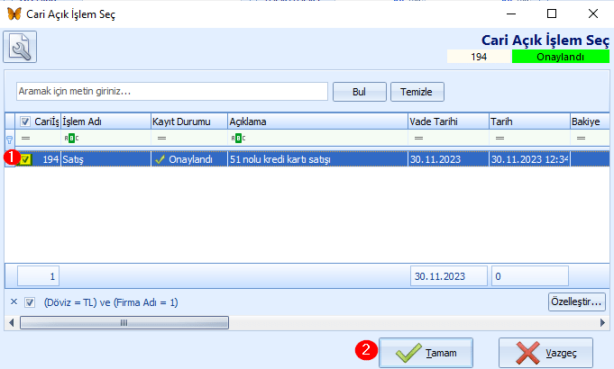 Ticari İşlemler Soru Cevap > Alış Satış > Kredi kartı tahsilatı ile