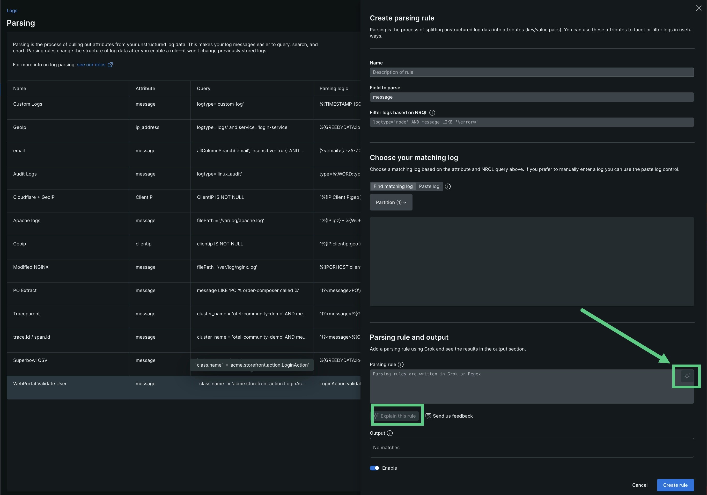Streamline log parsing New Relic Documentation
