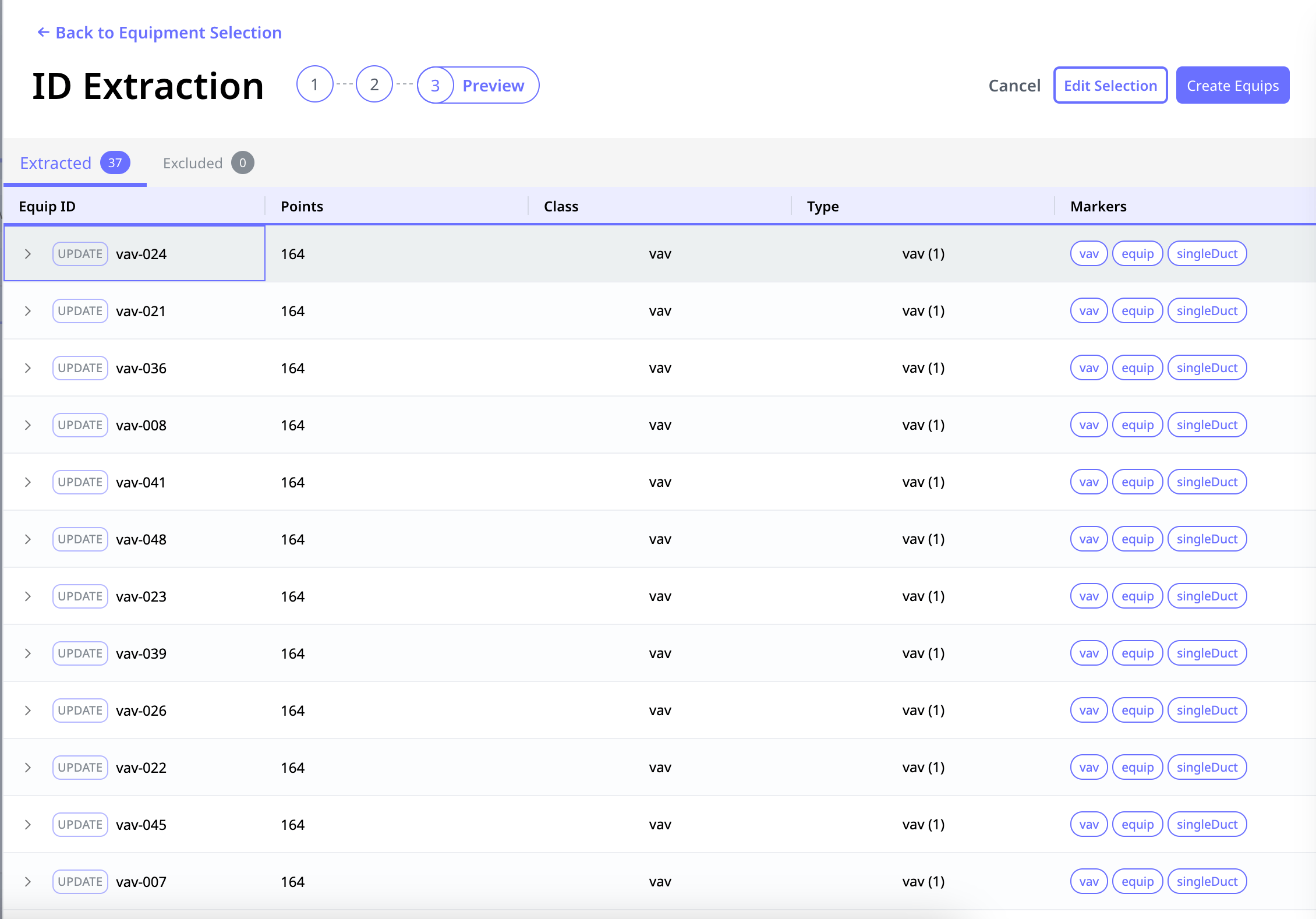 Equipment Extraction Normal Framework