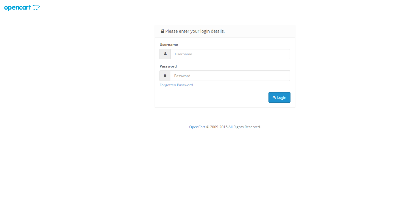 Admin Interface OpenCart Documentation