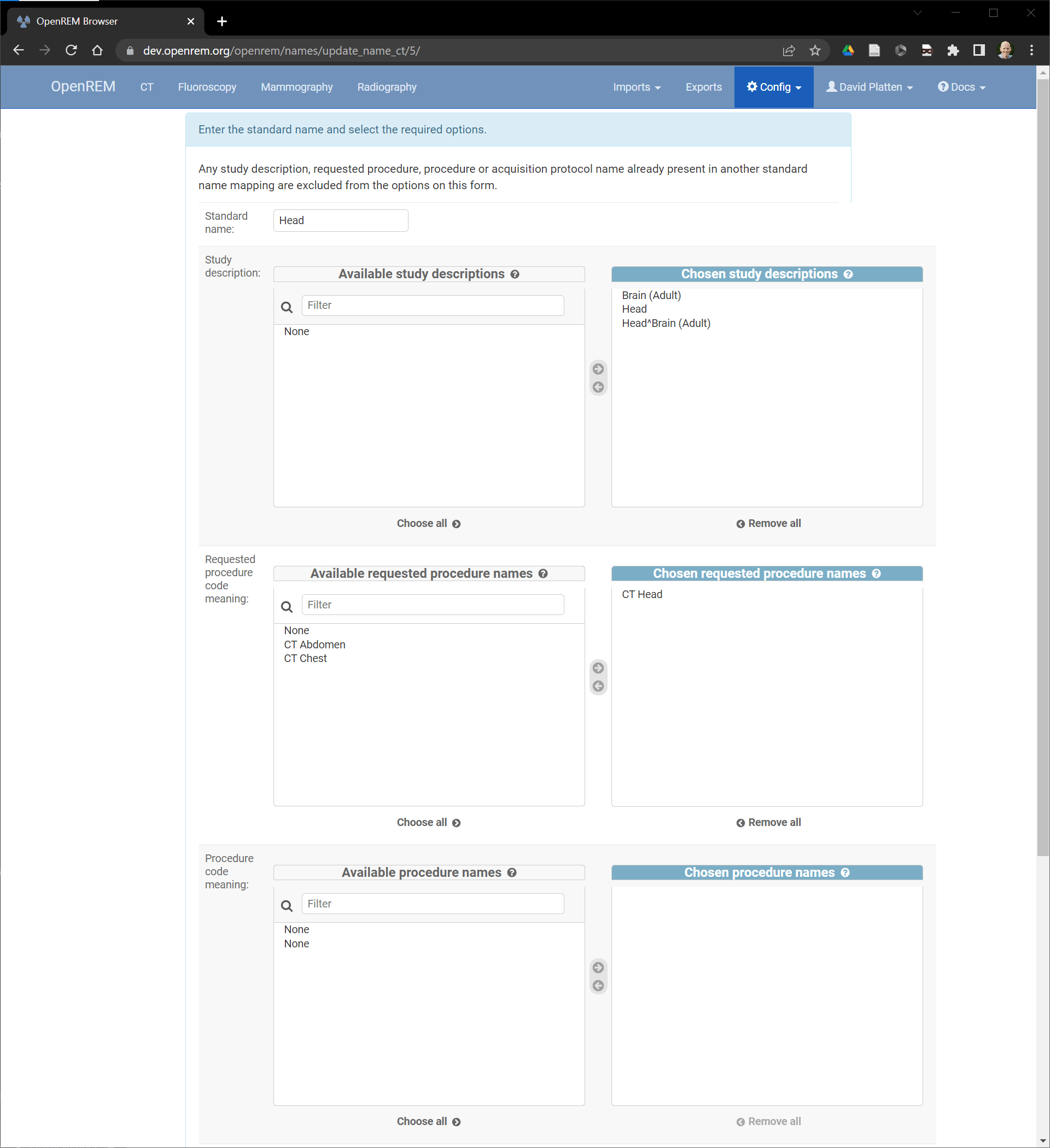 Standard name mapping — OpenREM 1.0.0b1 documentation