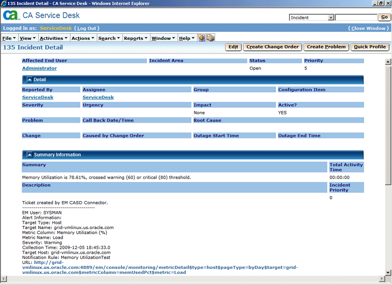 Creating Service Desk Tickets