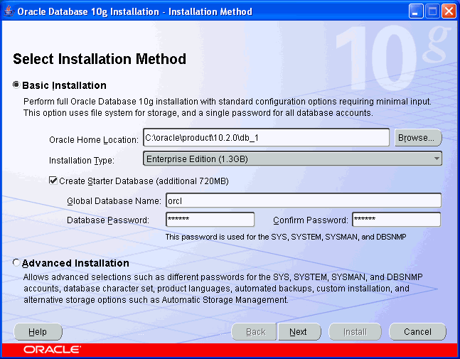 Installing Oracle Software and Database