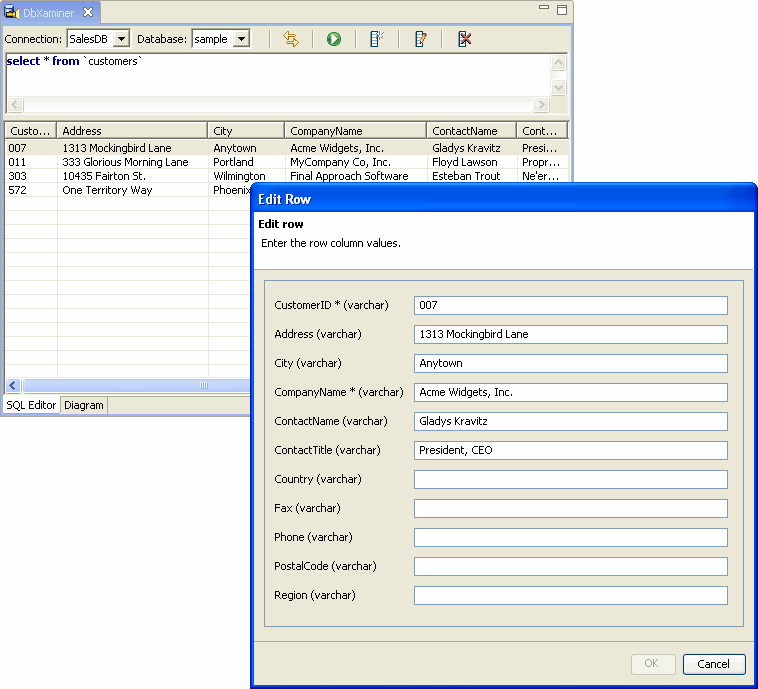 Viewing Database Diagrams and Running Queries