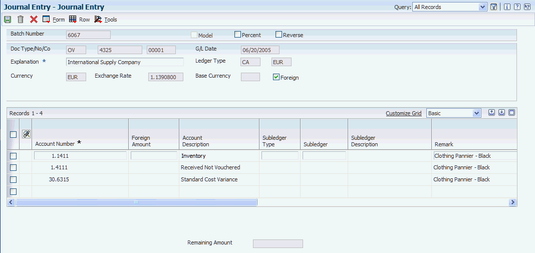 Entering and Processing Foreign Currency Journal Entries