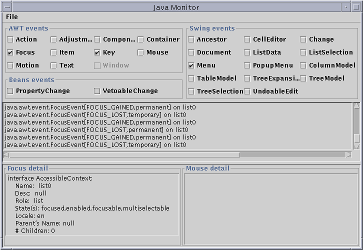 Java Accessibility Documentation JavaMonitor Example