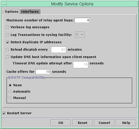 Modifying DHCP Service Options (Task Map) (System Administration Guide