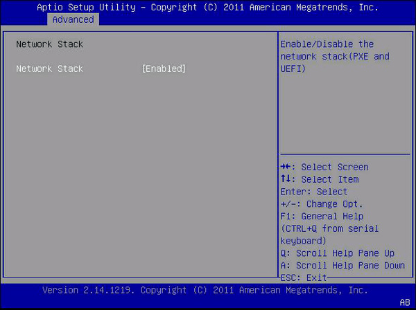 BIOS Advanced Menu Selections Sun Blade X32B (formerly Sun Blade