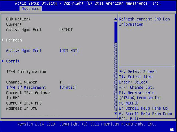 BIOS Advanced Menu Selections Sun Blade X32B (formerly Sun Blade