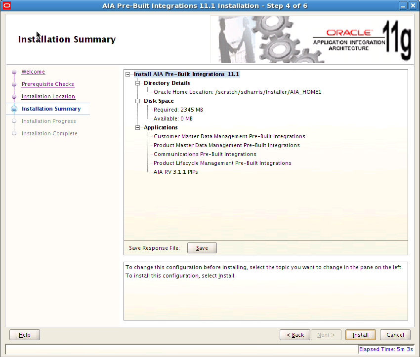 AIA PreBuilt Integrations Installer Screens