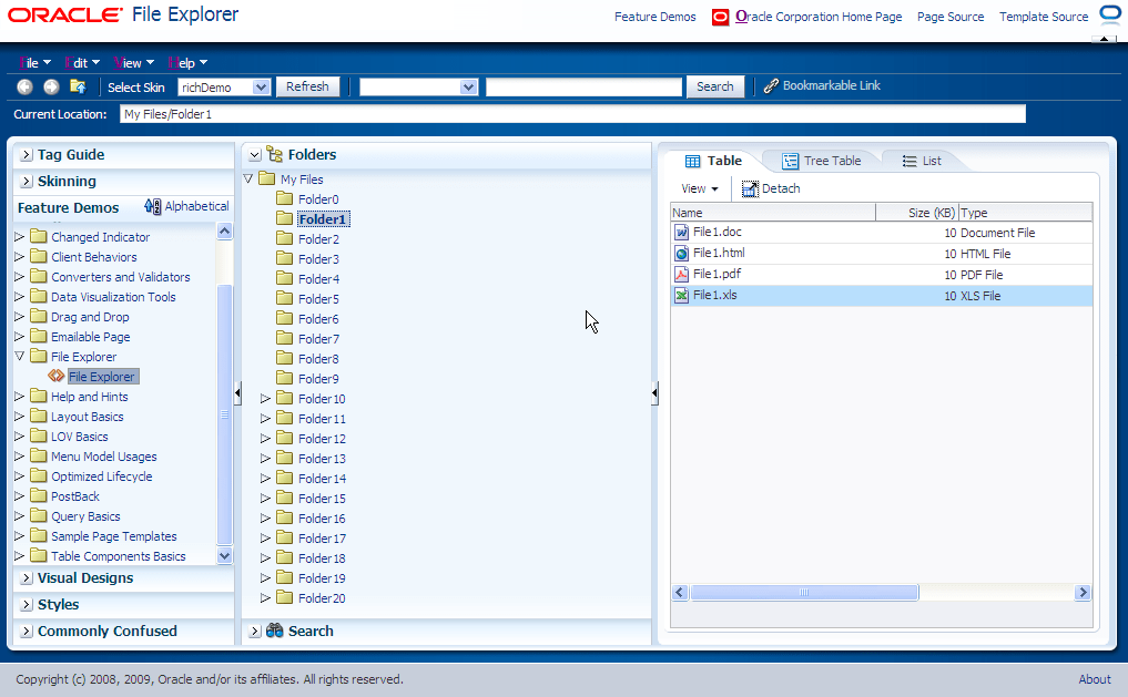 ADF Faces Demo Application