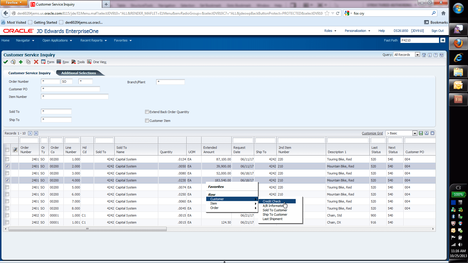 Using the JD Edwards EnterpriseOne  Application User Interface