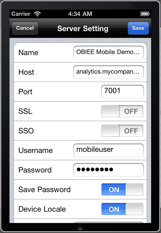 Getting Started with Oracle Business Intelligence Mobile