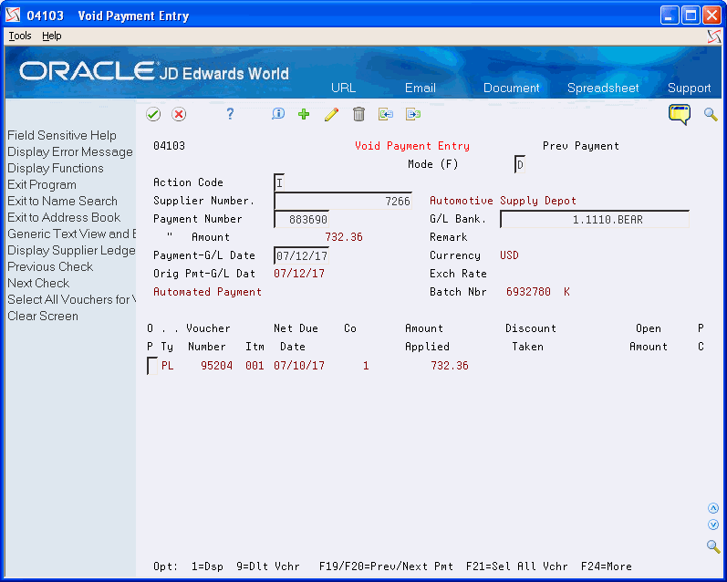 Void Automatic Payments