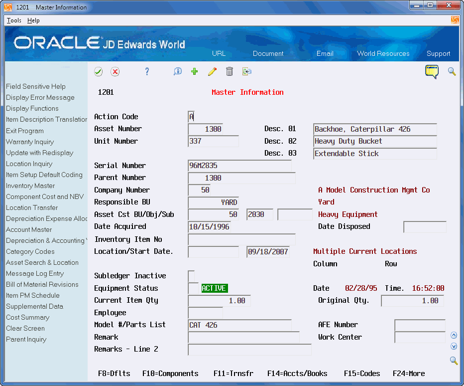 Create an Asset Master Record