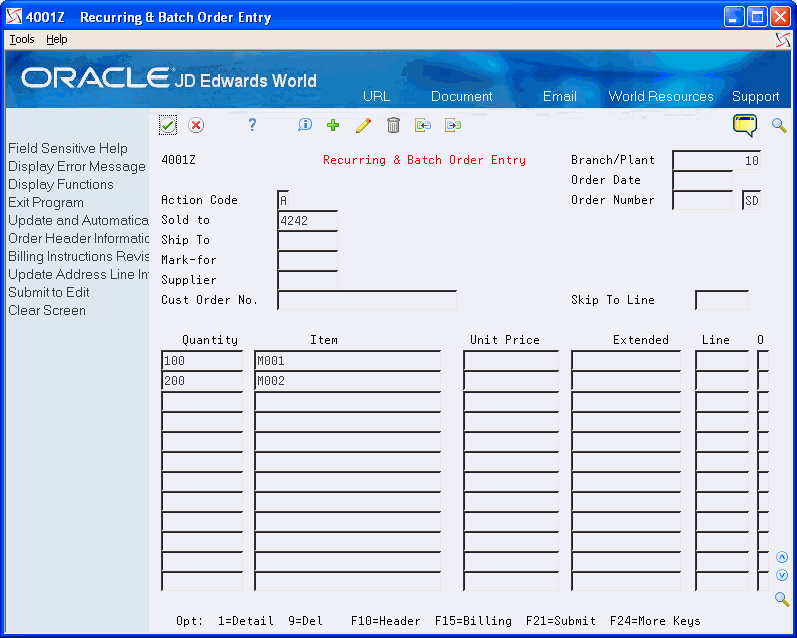 Work with Recurring and Batch Sales Orders
