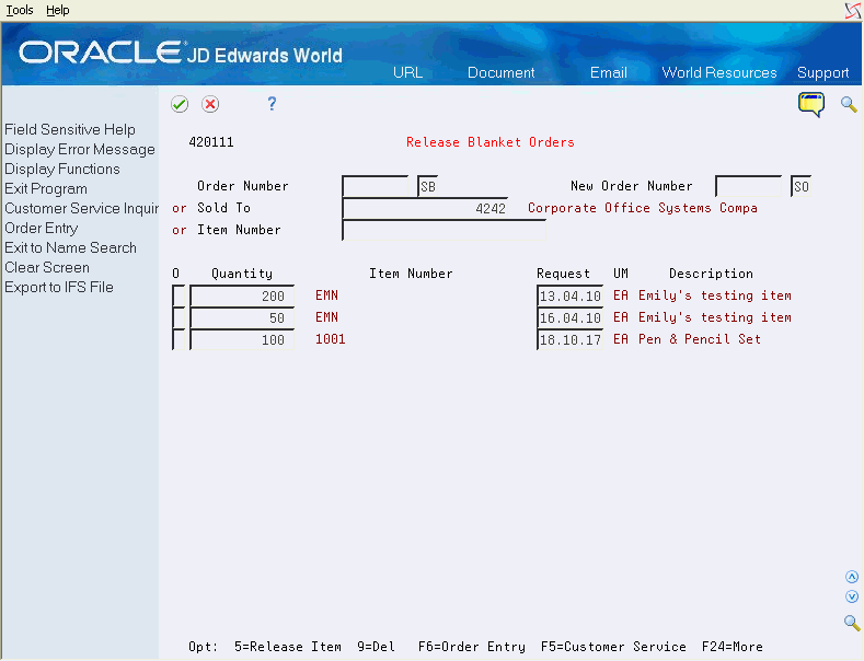 Work with Blanket Orders
