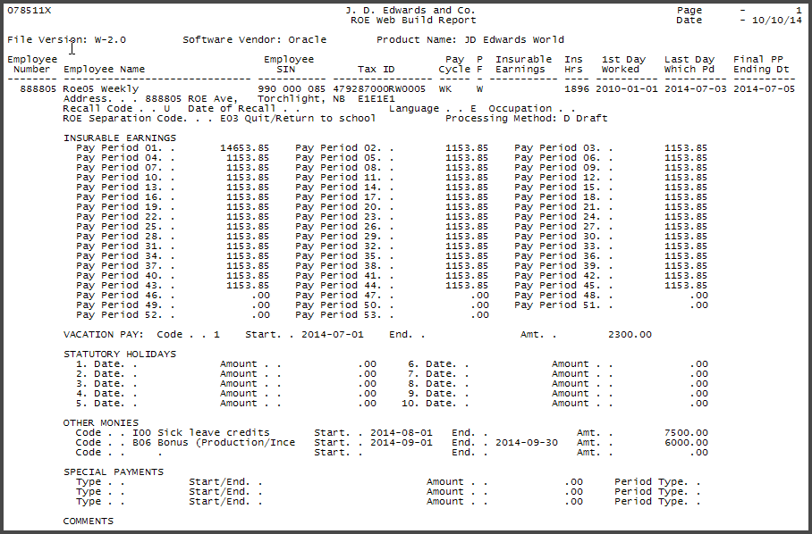 Process and Update Records of Employment