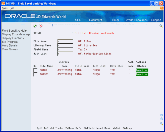 Work with Field Level Masking (Release A9.3 Update)