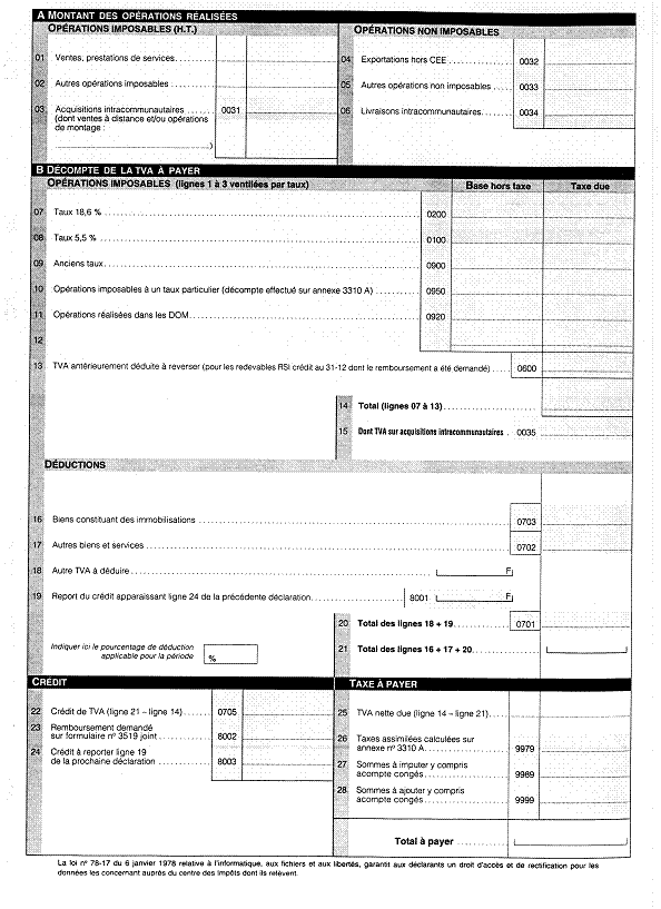 Value Added Tax (VAT) Return Form