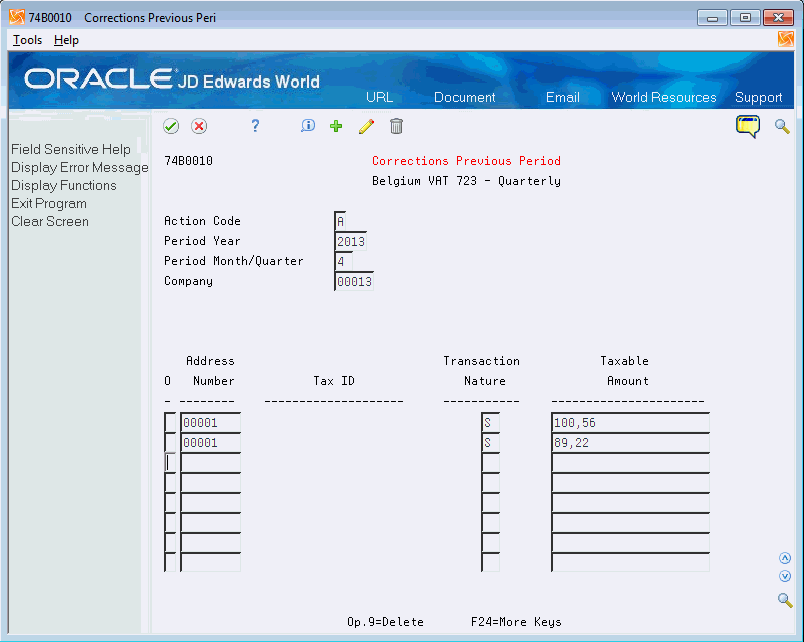 Work with Belgium VAT Reports