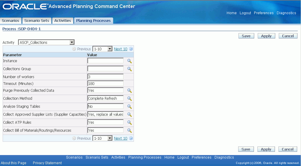 Oracle Advanced Planning Command Center User's Guide