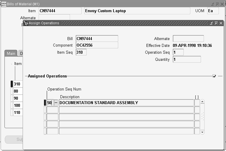 Oracle Bills of Material User's Guide
