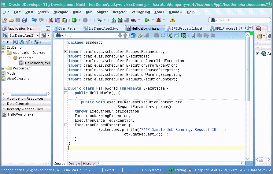 Use Case Oracle Enterprise Scheduler Sample Application