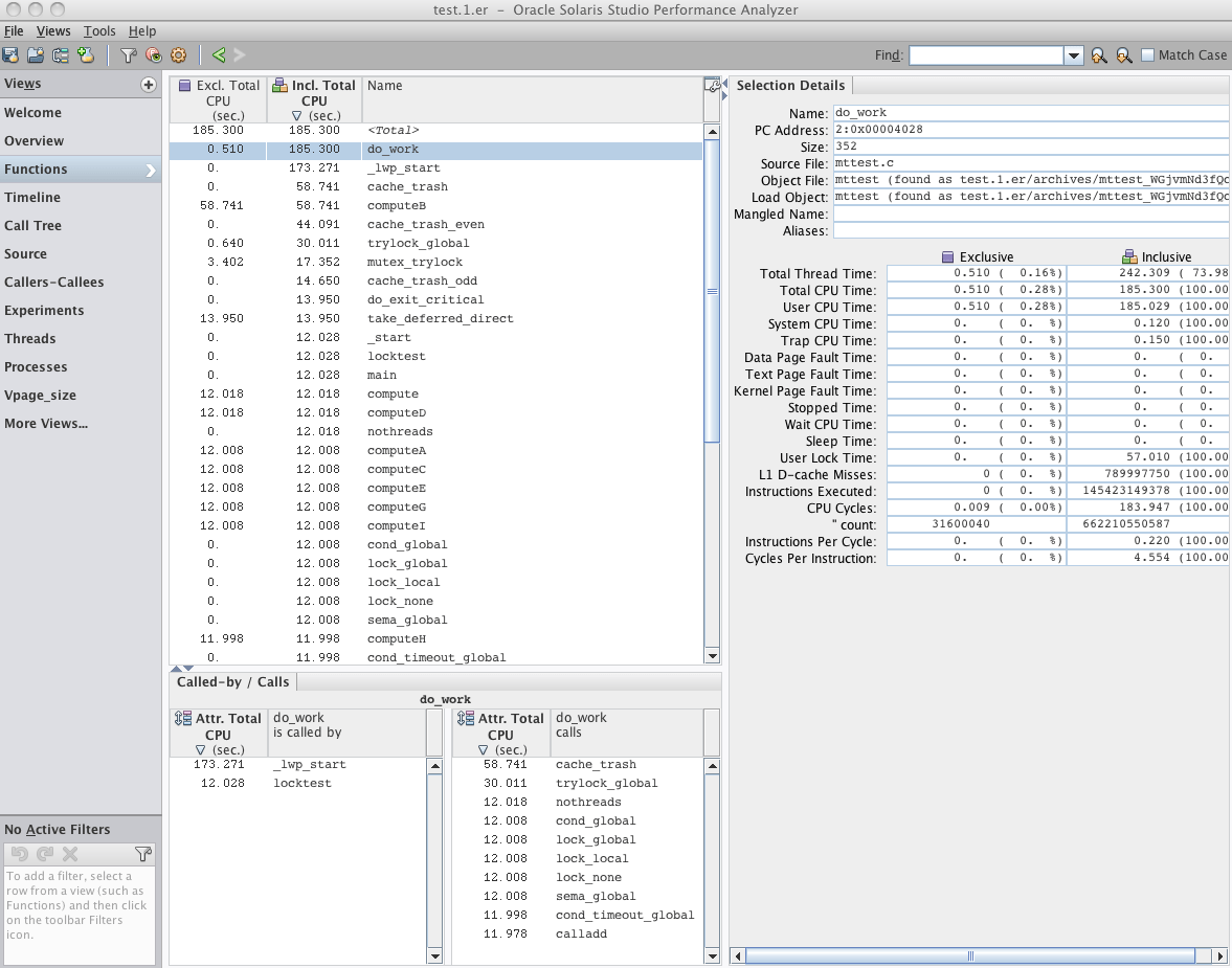 Exploring ClockProfiling Data Oracle® Solaris Studio 12