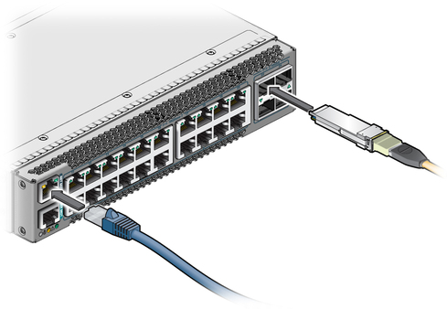 Attach Data and Management Cables - Oracle Switch ES1-24