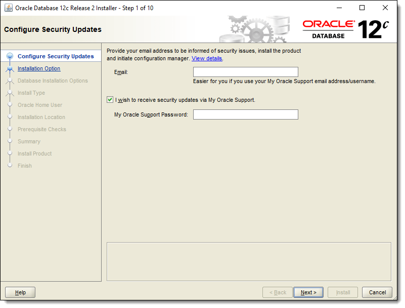 Installing Oracle Database 12c