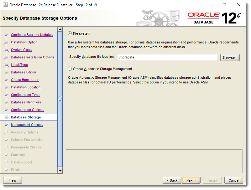 Installing Oracle Database 12c