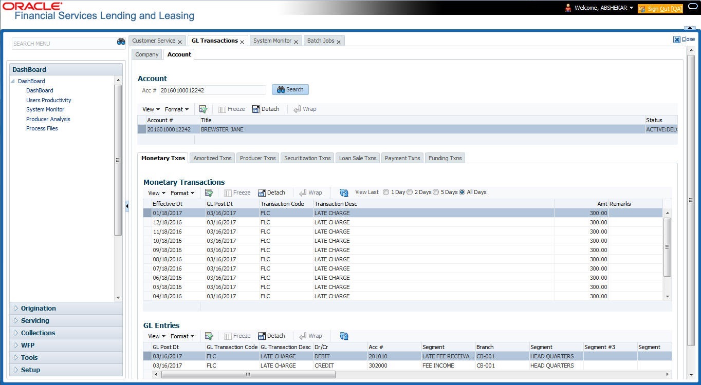 Oracle Financial Services Lending and Leasing