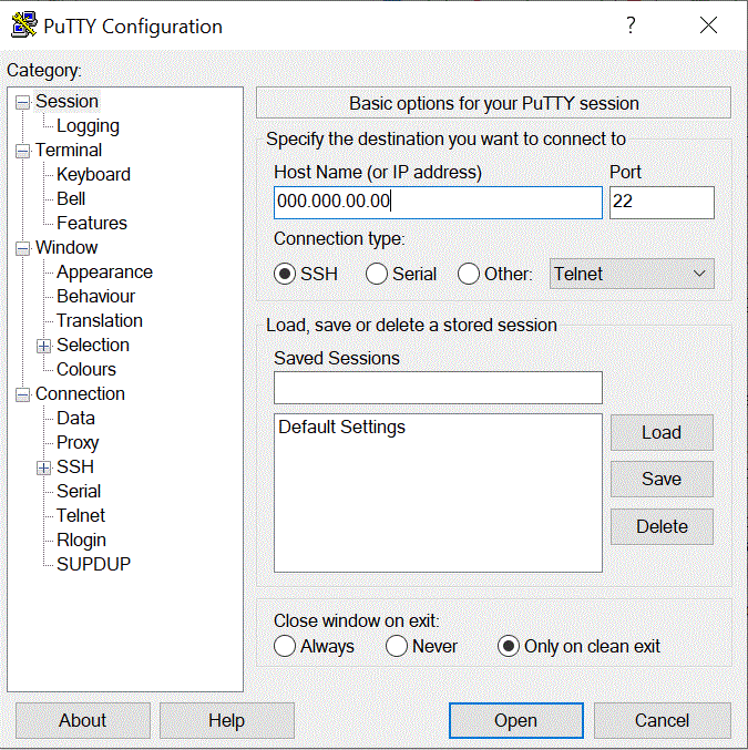 Conexión a la instancia de Compute con Putty