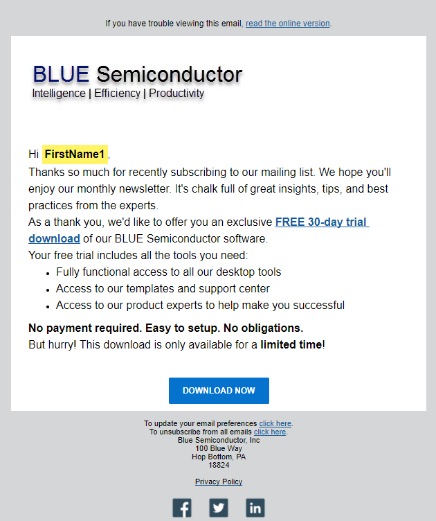 Creating your first email