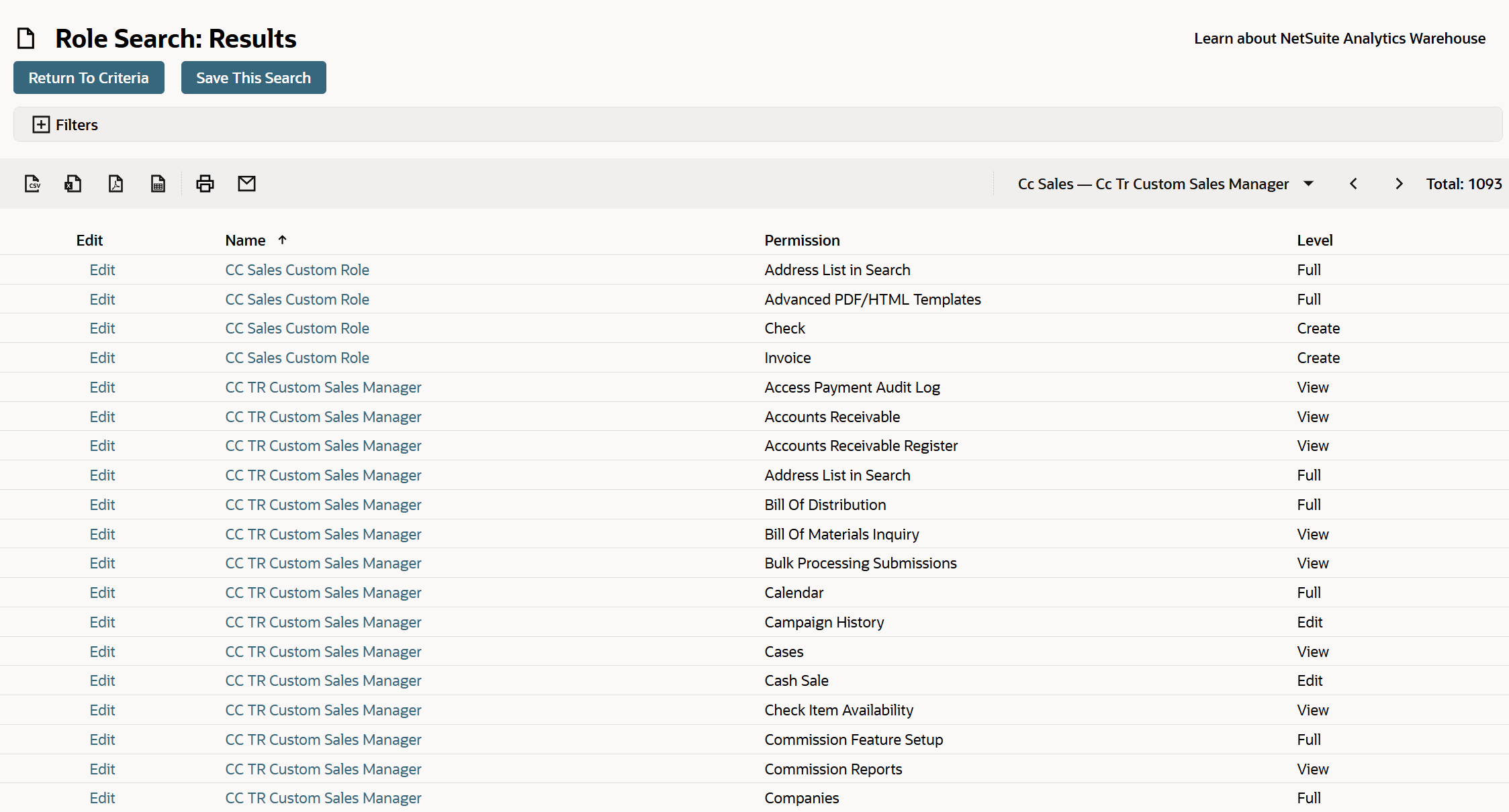 NetSuite Applications Suite Use Searches to Audit Roles